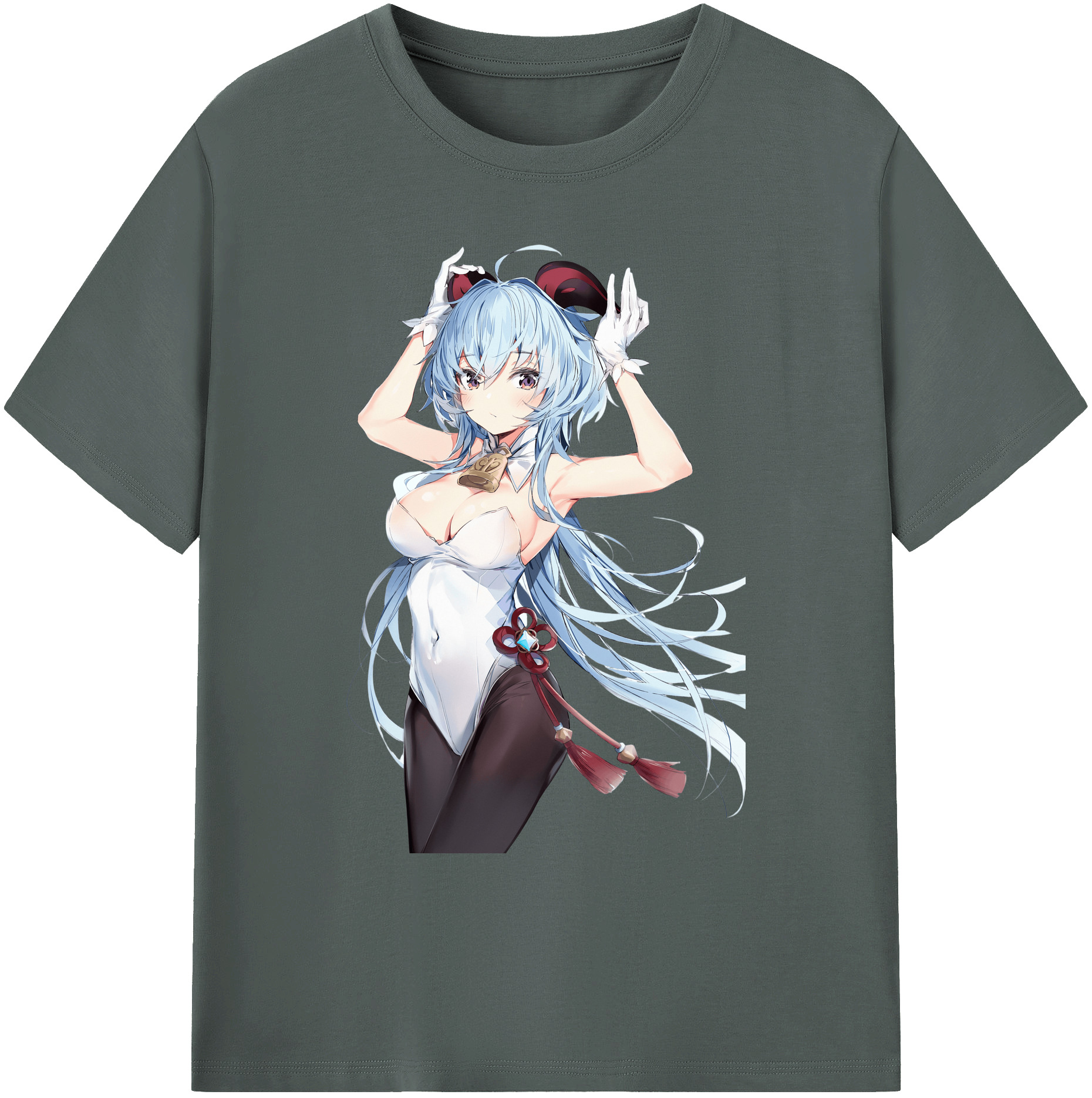 げんし神 甘雨 かんう genshin Ganyu 綿100％ メンズ半袖Tシャツ｜肌触りやわらか＆通気性